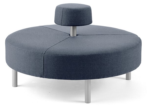 AJ Produkty Kulatá sedačka DOT, kruhové opěradlo, Ø 1300 mm, potah Zone, tmavě šedá