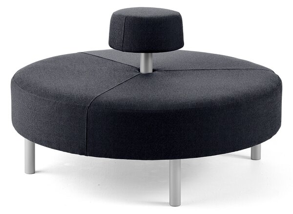 AJ Produkty Kulatá sedačka DOT, kruhové opěradlo, Ø 1300 mm, potah Zone, černá