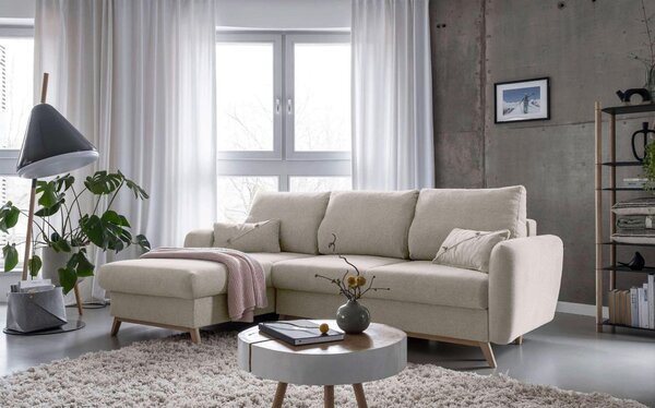 ROHOVÁ SEDAČKA, textil, béžová MID.YOU - Sedací soupravy, Online Only