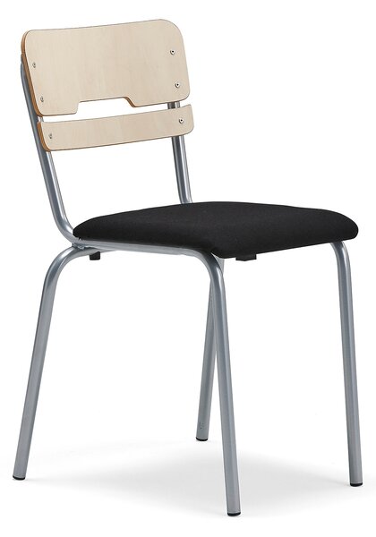 AJ Produkty Školní židle SCIENTIA, sedák 390x390 mm, výška 460 mm, bříza, černý potah