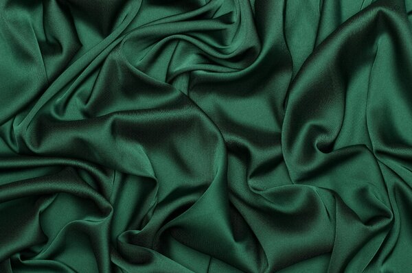 Saténové umělé hedvábí | Silky Armani - Lahvově zelená