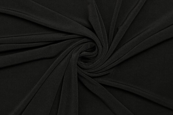 Úplet polyester elastický tenký - Černý