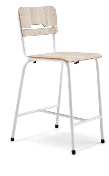 AJ Produkty Školní židle SCIENTIA, sedák 390x390 mm, výška 650 mm, bílá/jasan
