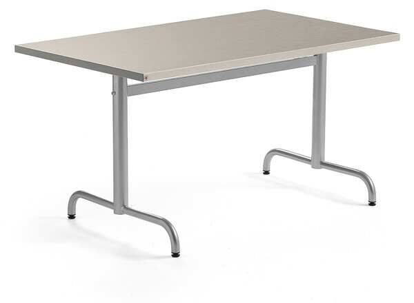 AJ Produkty Stůl PLURAL, 1200x800x720 mm, linoleum, šedá, stříbrná
