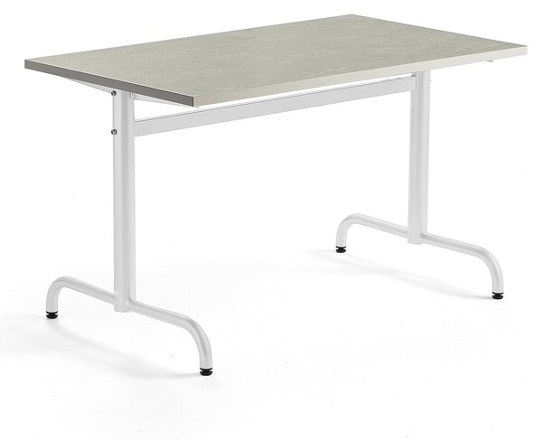 AJ Produkty Stůl PLURAL, 1200x700x720 mm, linoleum, šedá, bílá