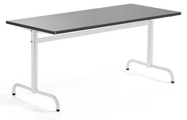 AJ Produkty Stůl PLURAL, 1600x700x720 mm, linoleum, tmavě šedá, bílá