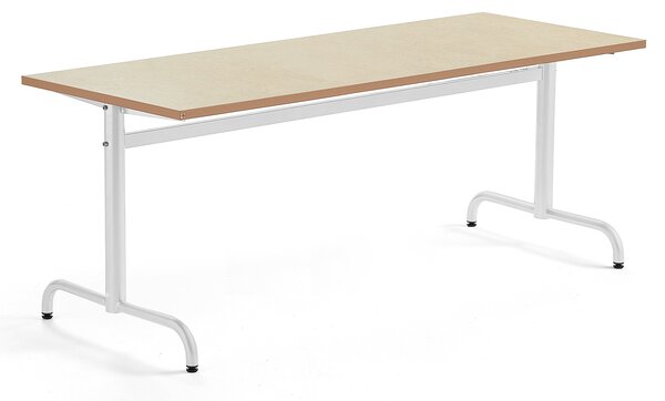 AJ Produkty Stůl PLURAL, 1800x700x720 mm, linoleum, béžová, bílá