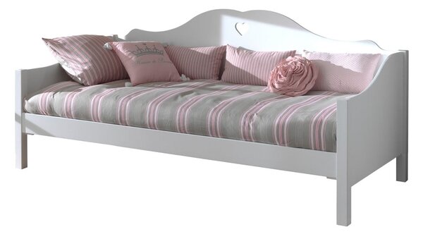Bílá dětská postel z borovicového dřeva s výsuvným lůžkem s úložným prostorem 90x200 cm AMORI – Vipack