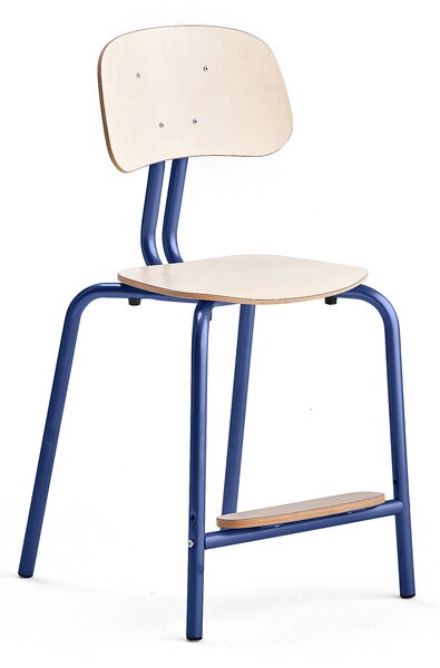AJ Produkty Školní židle YNGVE, 4 nohy, výška 520 mm, tmavě modrá/bříza