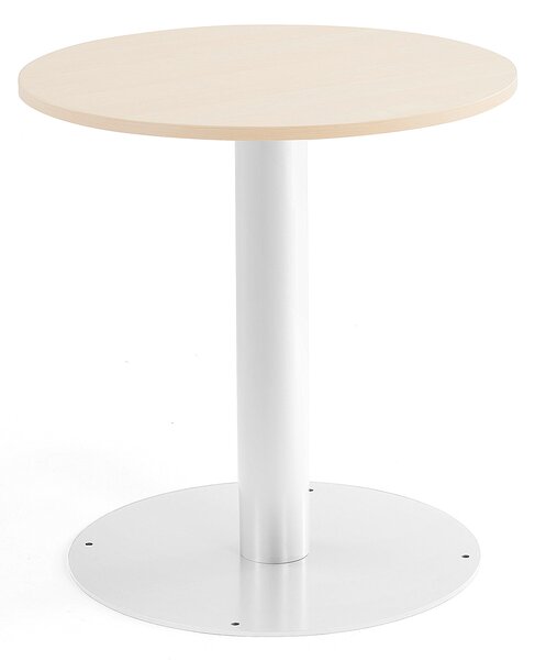 AJ Produkty Kulatý stůl ALVA, Ø700x720 mm, bříza, bílá