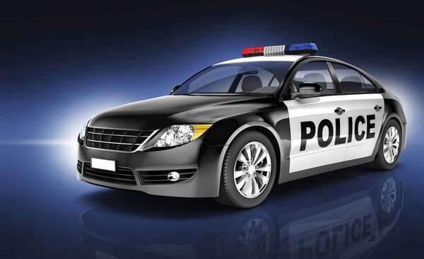 Fototapeta - Policejní auto (152,5x104 cm)