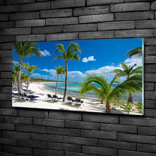 Foto obraz skleněný horizontální Maledivy pláž osh-129561324