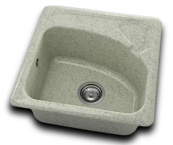 RETRO DŘEZ 51x51cm PEWTER s odkapávací miskou