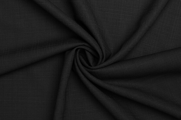 Kostýmová vlna - Černá s károvaným vzorem