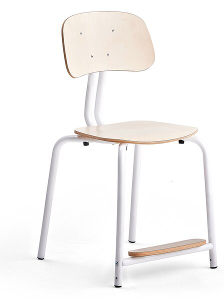 AJ Produkty Školní židle YNGVE, 4 nohy, výška 500 mm, bílá/bříza