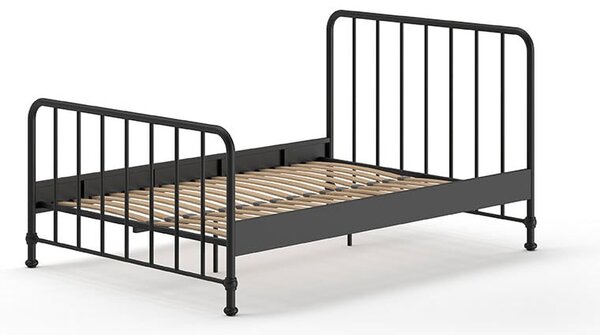 Černá kovová jednolůžková postel s roštem 140x200 cm BRONXX – Vipack