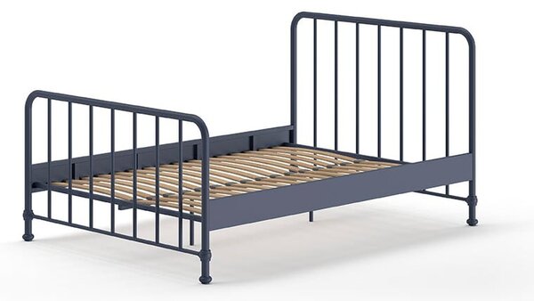Modrá kovová dvoulůžková postel s roštem 140x200 cm BRONXX – Vipack