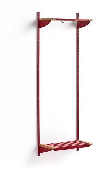 AJ Produkty Šatní stěna JEPPE, 1790x600x300 mm, dub/červená