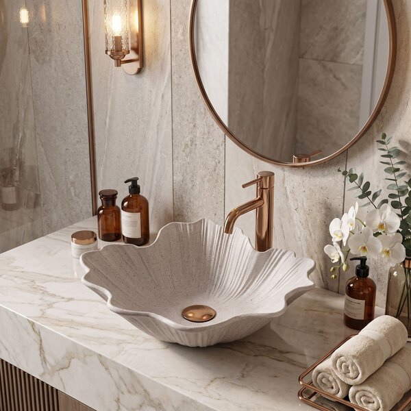 Rea, Umyvadlo na desku Rea Flower Beige, REA-U7888