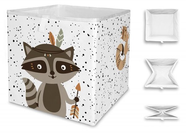 Úložná krabice raccoon indian, 32x32cm
