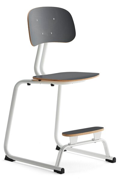 AJ Produkty Školní židle YNGVE, ližinová podnož, výška 520 mm, bílá/antracitově šedá