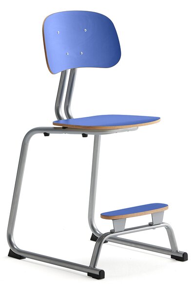 AJ Produkty Školní židle YNGVE, ližinová podnož, výška 520 mm, stříbrná/modrá