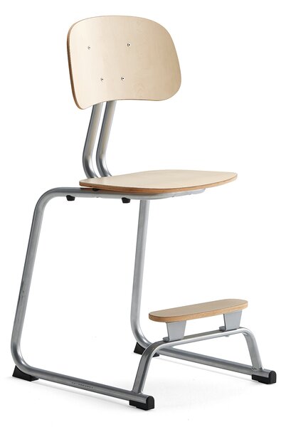 AJ Produkty Školní židle YNGVE, ližinová podnož, výška 520 mm, stříbrná/bříza