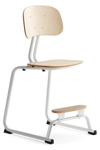 AJ Produkty Školní židle YNGVE, ližinová podnož, výška 520 mm, bílá/bříza