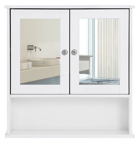 VASAGLE Zrcadlová skříňka - bílá - 56x13x58 cm