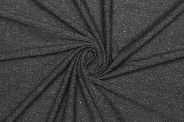 Bavlněný úplet - Tmavě šedý melír 180 cm šíře