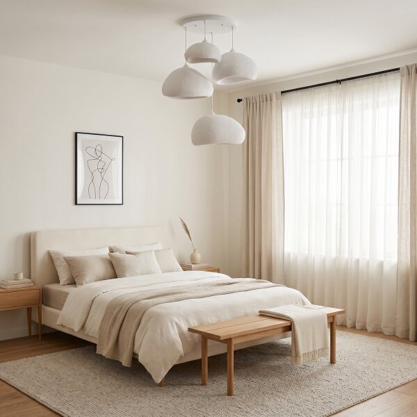 Brilagi - Lustr na lanku WABI SABI 4xE27/40W/230V pr. 95 cm bílá