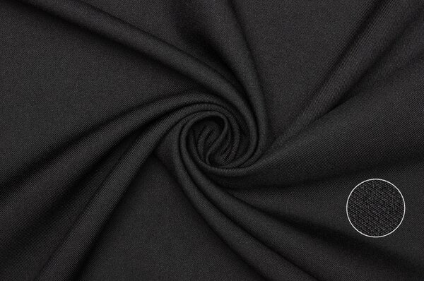 Polyesterový Kepr (Twill) - Černý