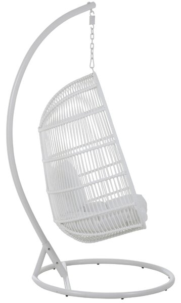 J-line Bílé závěsné křeslo Oval