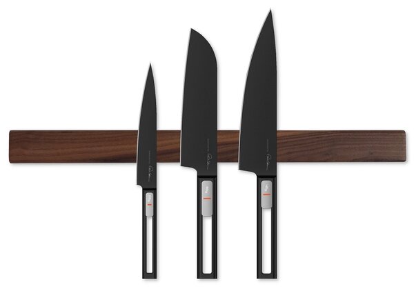 Wook | dřevěná magnetická lišta na nože - americký ořech montáž: montáž na zeď, velikost: 50 x 4 x 2 cm (9 nožů)