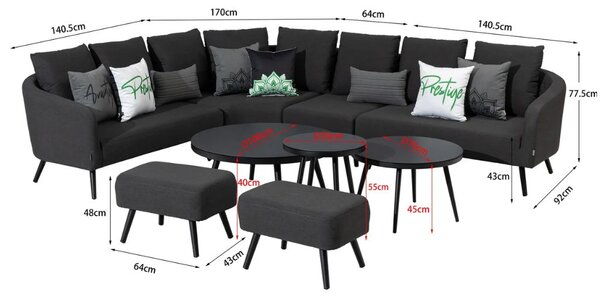 Doppler MELIA LIKA-TEX® zahradní sedací souprava antracit