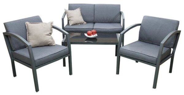 Doppler BELLARIA LOUNGE zahradní sedací souprava 2+1+1 černá/šedá