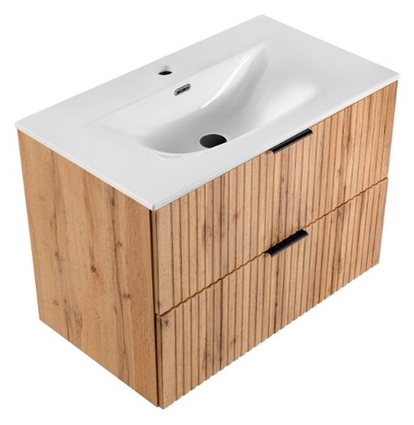 Sada skříňka Comad Adel Oak ADEL OAK 82-80-B-2S, umyvadlo Comad Sky SKY80/DP-8099