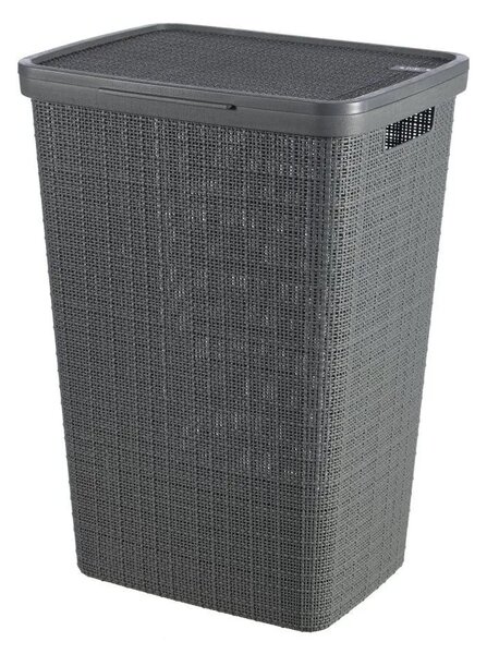 Tmavě šedý koš na prádlo Curver Jute, 58 l