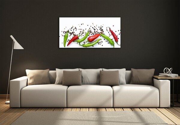 Foto obraz sklo tvrzené Chilli papričky osh-166768878