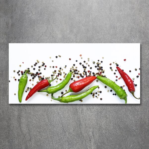 Foto obraz sklo tvrzené Chilli papričky osh-166768878