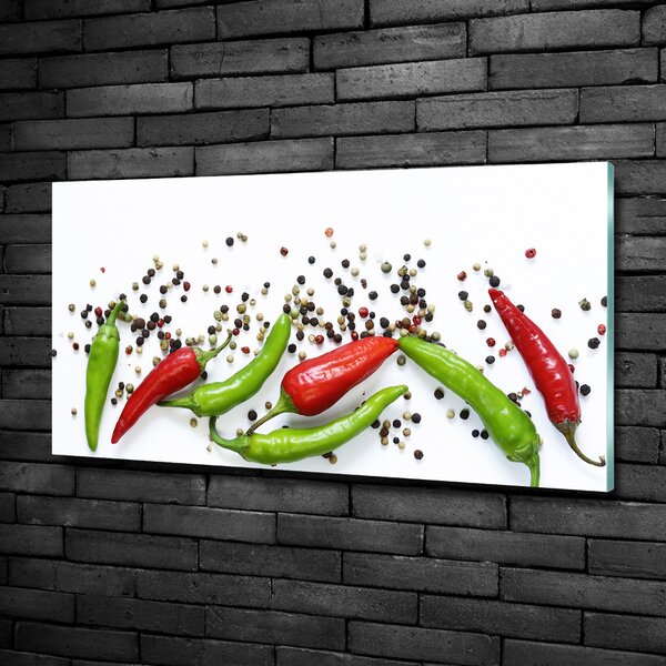 Foto obraz sklo tvrzené Chilli papričky osh-166768878