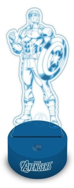 3D LED lampička Avengers - Kapitán Amerika