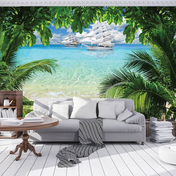 Fototapeta - Loď na oceánu (152,5x104 cm)