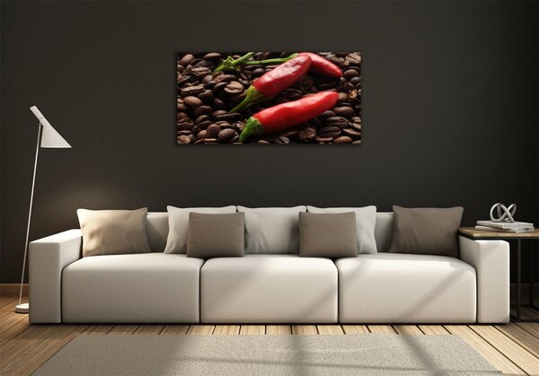 Foto obraz sklo tvrzené Chilli a káva osh-171908547