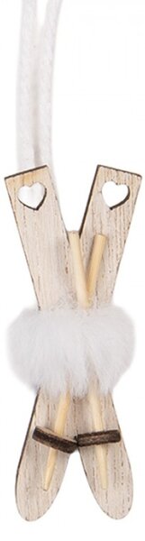 Závěsná ozdoba vánoční dřevěné lyže – 2x1x7 cm