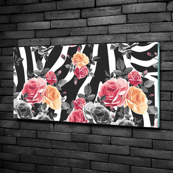 Fotoobraz na skle Růže pozadí zebra osh-172624973