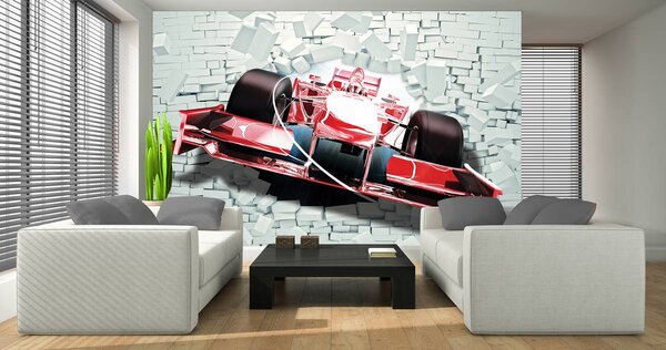 Fototapeta - Červená formule 1 3D F1 (152,5x104 cm)