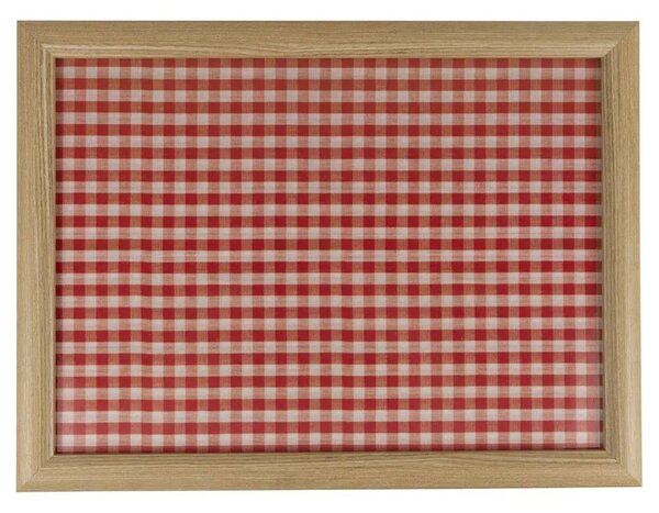 Podnos na nohy s červeným károváním Squaro - 43*33*7cm - Mars & More