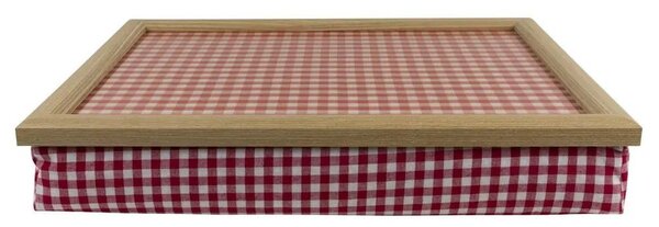 Podnos na nohy s červeným károváním Squaro - 43*33*7cm - Mars & More