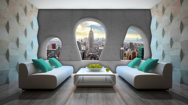Fototapeta - New York Window View (152,5x104 cm)